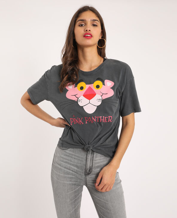 T-shirt La panthère rose gris foncé - Pimkie