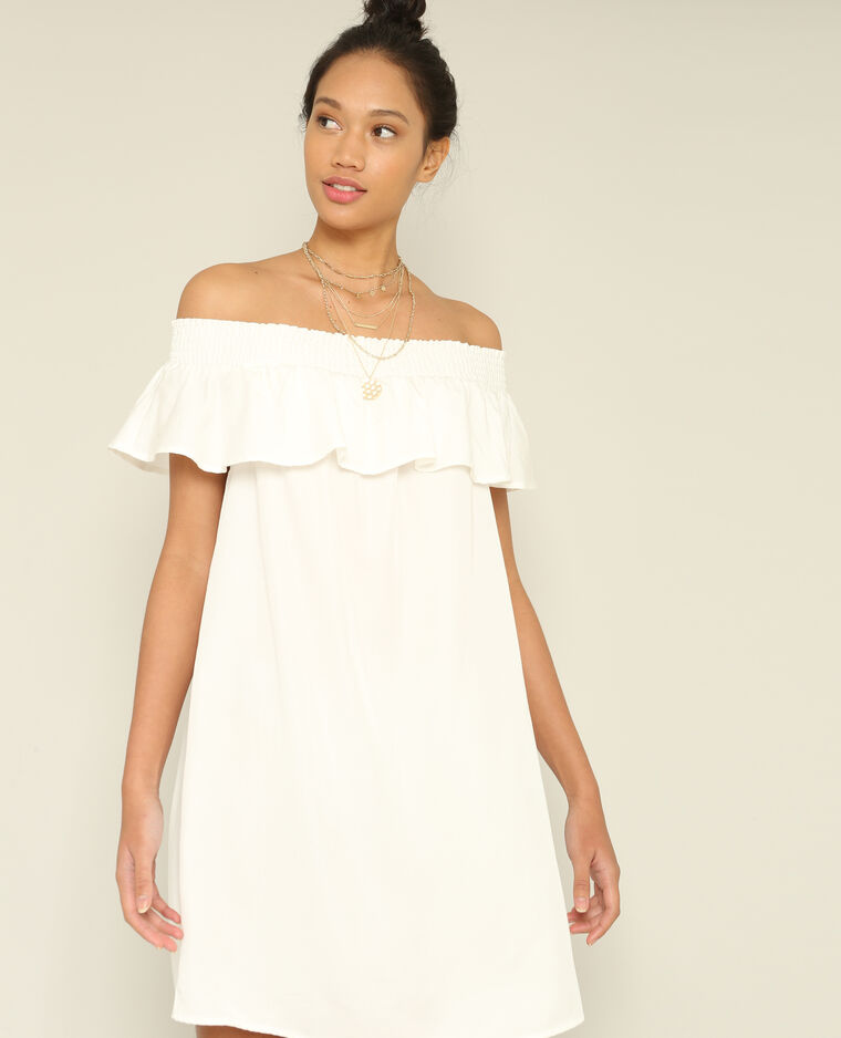 Robe A Col Bardot Blanc 780866905a09 Pimkie