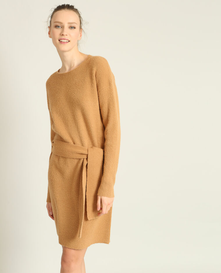 Trui Jurk Met Riem Camel 780835d10a07 Pimkie