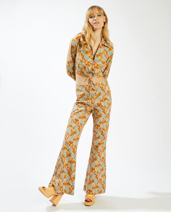 Pantalon flare fleuri