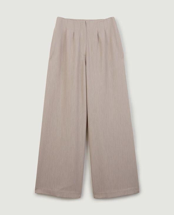 Pantalon large à pinces SMALL beige - Pimkie