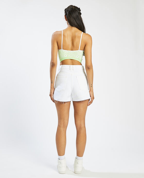 Short en jean taille haute blanc - Pimkie