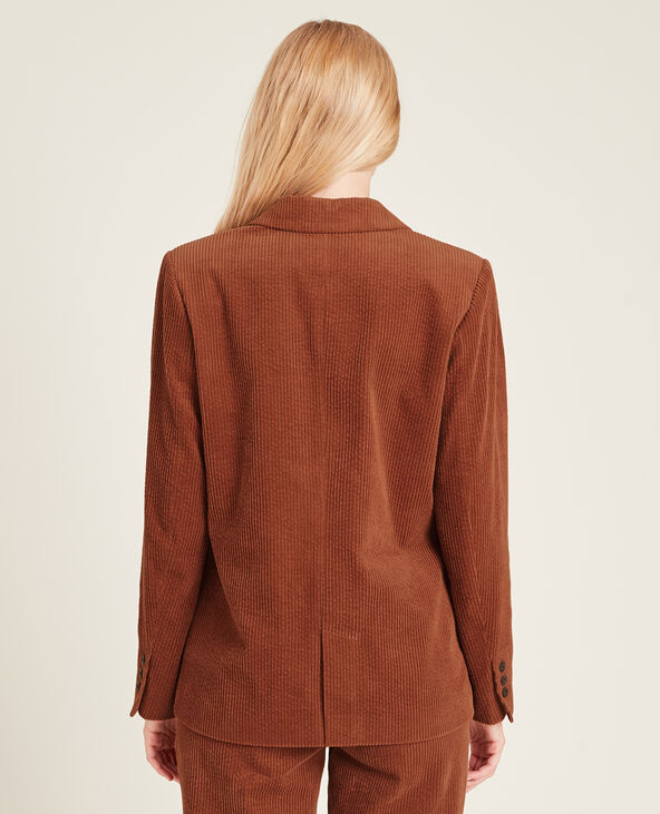 Veste blazer en velours côtelé orange - Pimkie