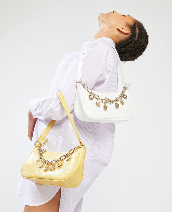 Sac baguette effet croco deals