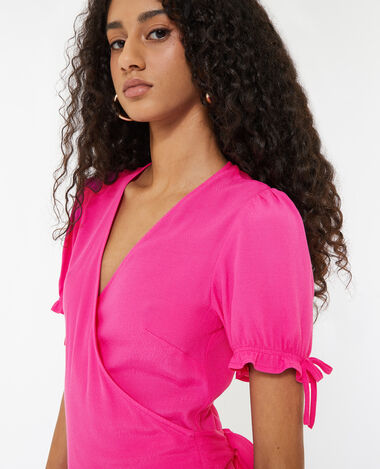 Robe courte cache-cœur rose - Pimkie