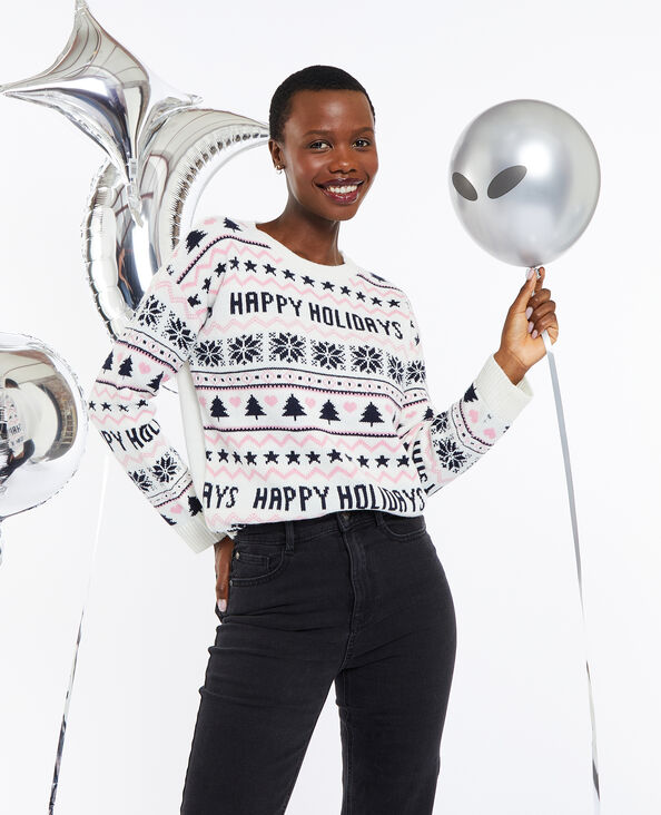 Pull de Noël façon jacquard blanc - Pimkie