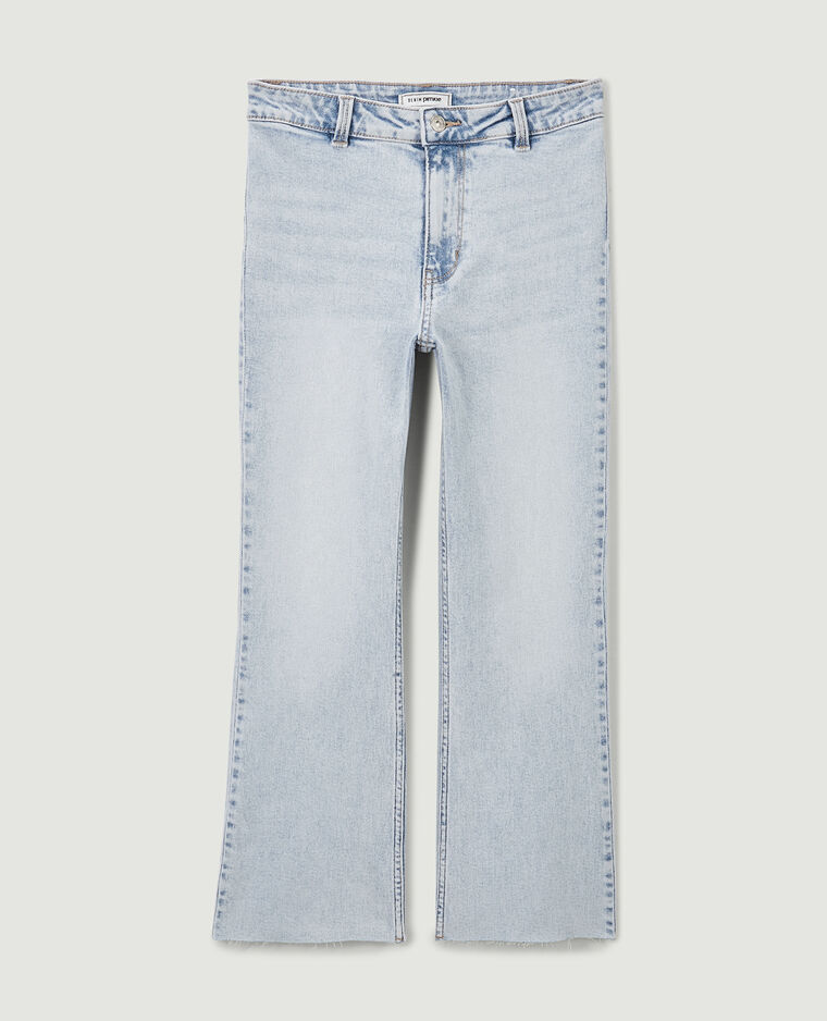 Jean flare taille haute raw cut bleu délavé - Pimkie
