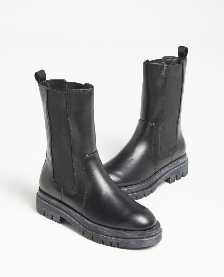 Boots faux cuir noir - Pimkie