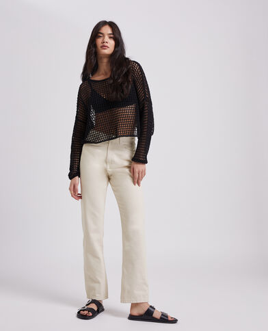 Jean droit taille haute beige - Pimkie
