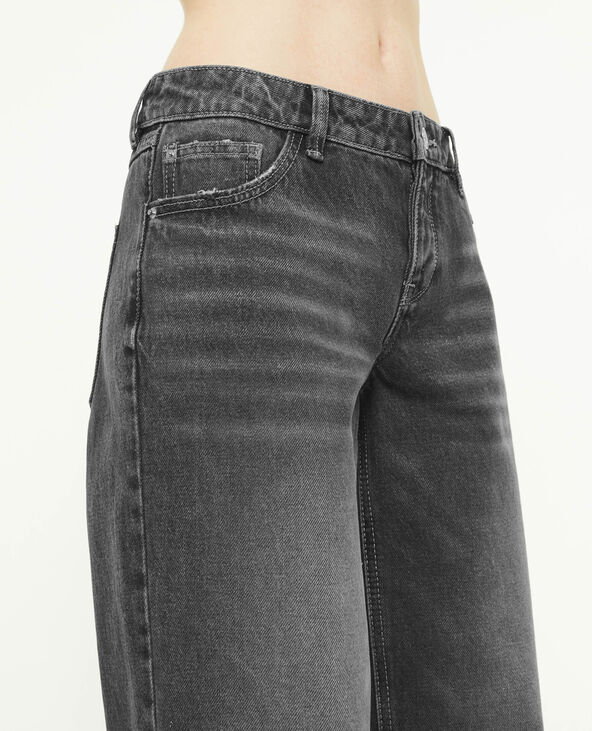 Jean wide taille basse gris foncé - Pimkie
