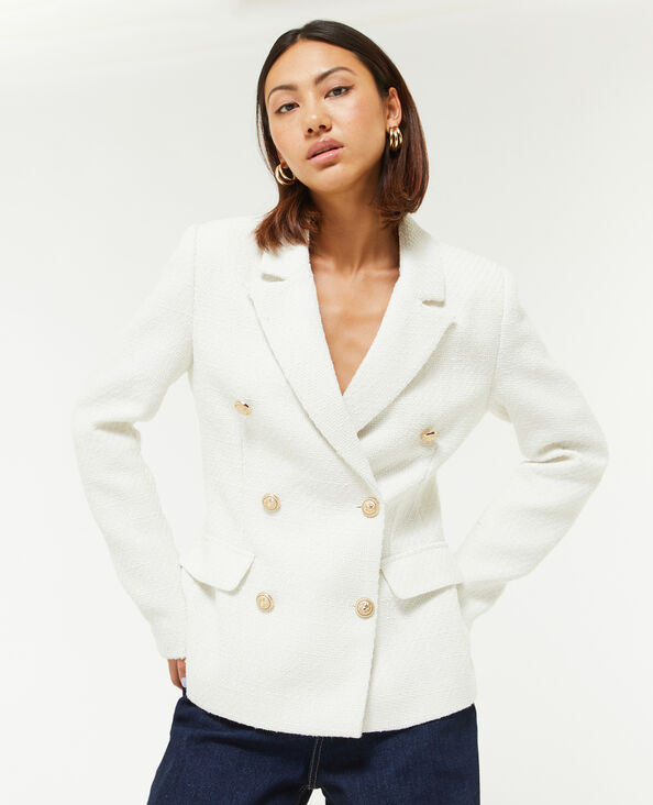 Veste cintrée en tweed blanc - Pimkie
