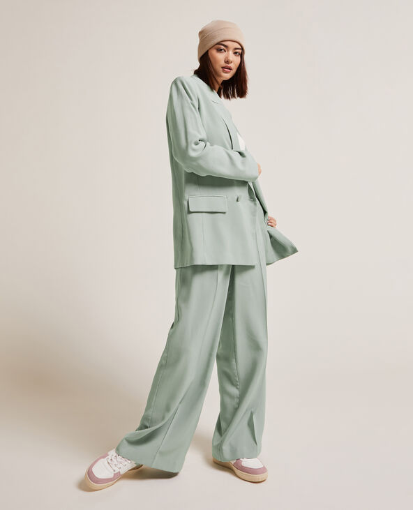 Pantalon large en toile fluide vert - Pimkie