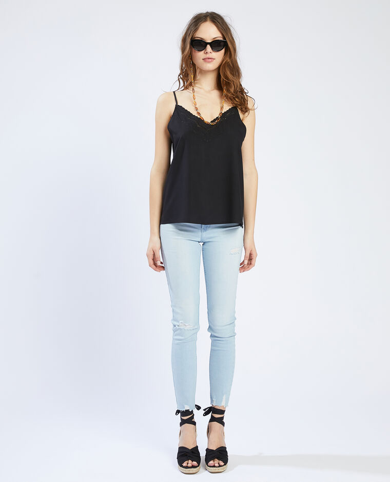 Top à bretelles dentelle gris - Pimkie