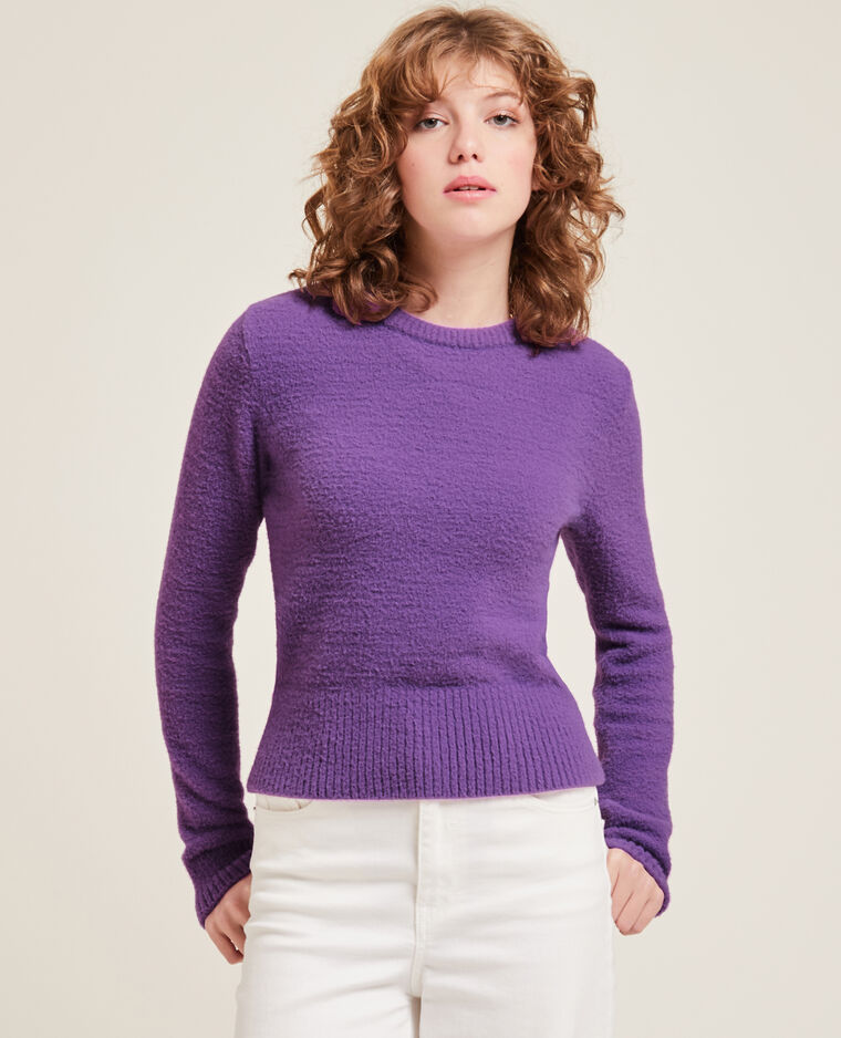 Pull col rond maille fluffy violet - Pimkie