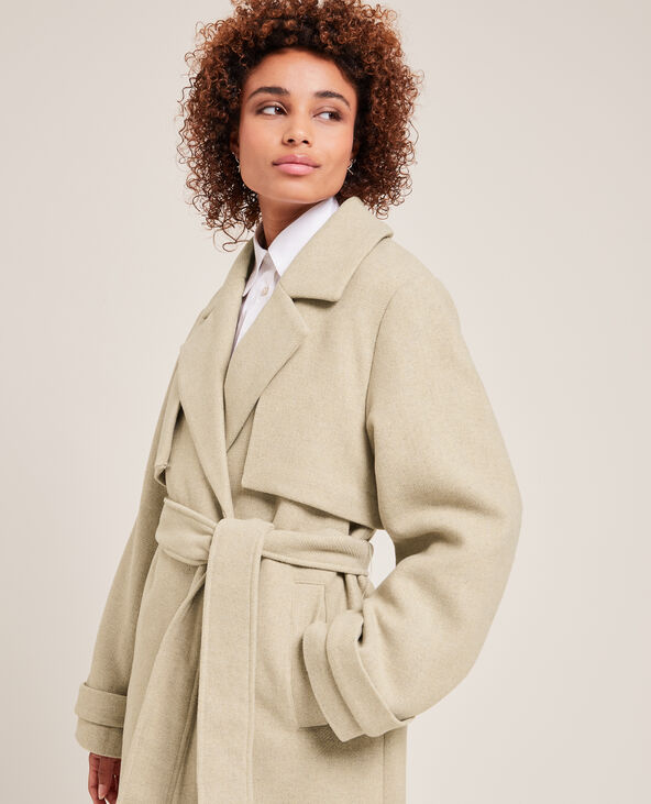 Manteau long oversize esprit trench beige - Pimkie