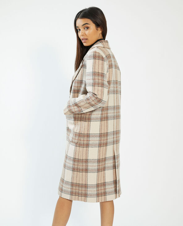 Manteau long carreaux