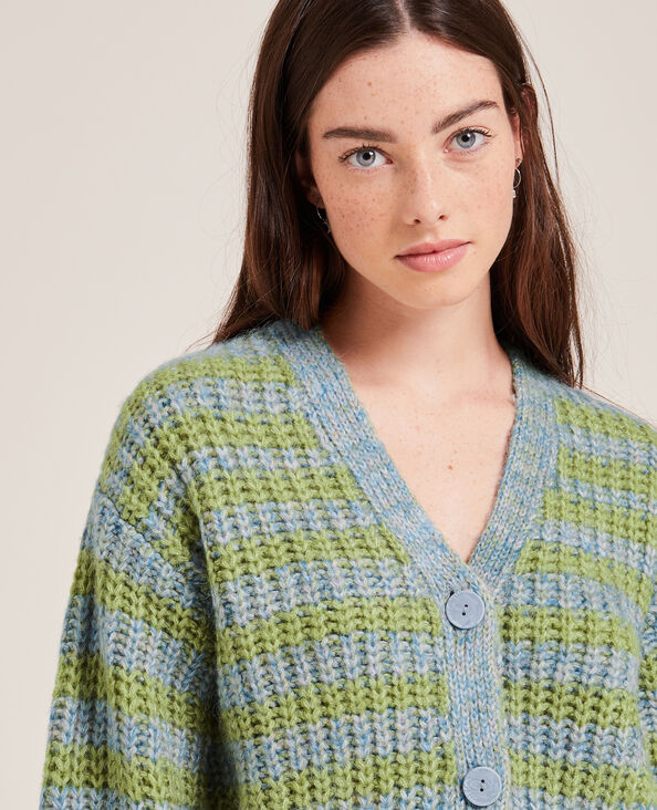 Gilet grosses mailles bleu - Pimkie