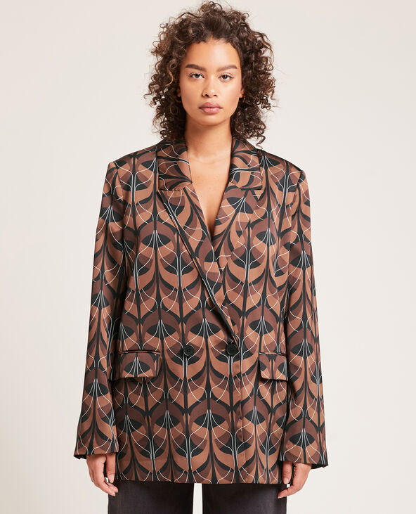 Veste blazer oversize satinée noir - Pimkie