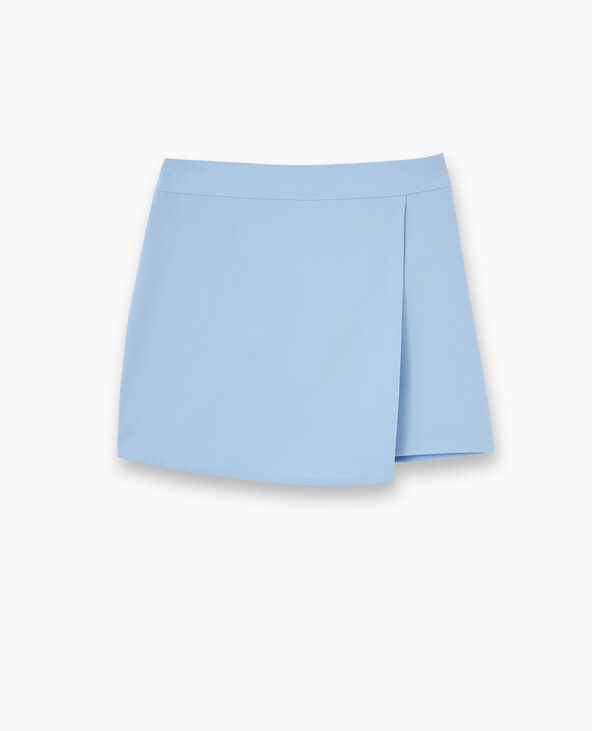 Jupe-short avec pan asymétrique bleu clair - Pimkie