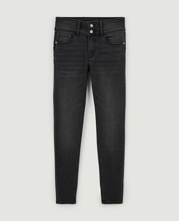 Jean skinny push up avec double bouton noir - Pimkie