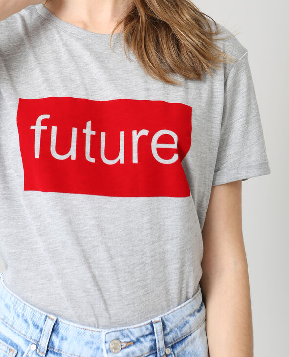 T-shirt FUTURE gris chiné - Pimkie