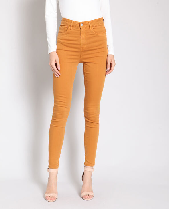 Pantalon skinny taille haute marron - Pimkie