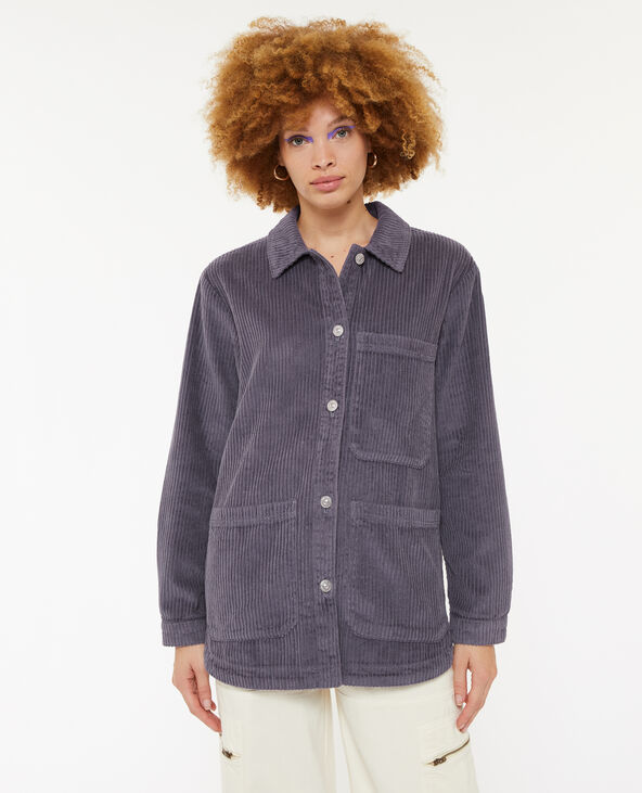 Surchemise en velours grosses côtes lilas - Pimkie