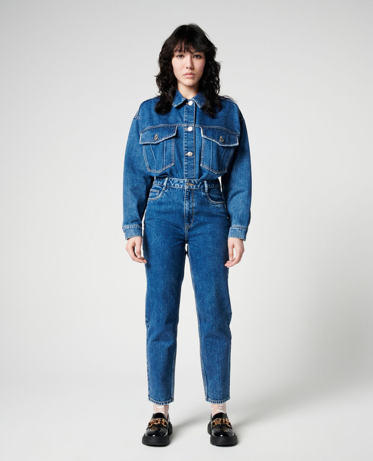 Jean mom taille haute bleu denim - Pimkie