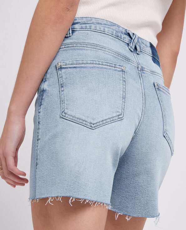 Bermuda en jean raw cut bleu clair - Pimkie