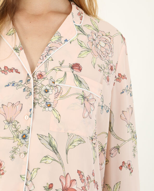 Chemise style pyjama fleurie rose clair - Pimkie