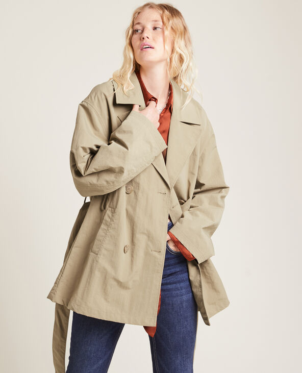 Trench court beige chiné - Pimkie