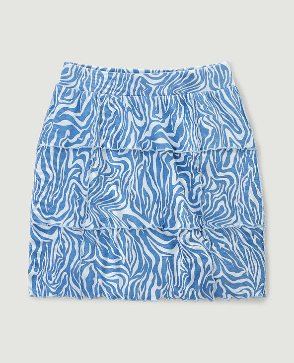 Jupe motif psychédélique bleu - Pimkie