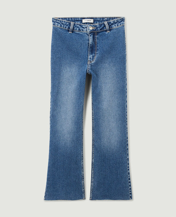Jean flare taille haute cropped bleu - Pimkie