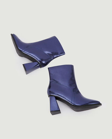 Boots bout carré avec talon trapèze bleu foncé - Pimkie