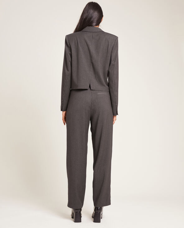 Pantalon large et droit à pinces SMALL taupe - Pimkie