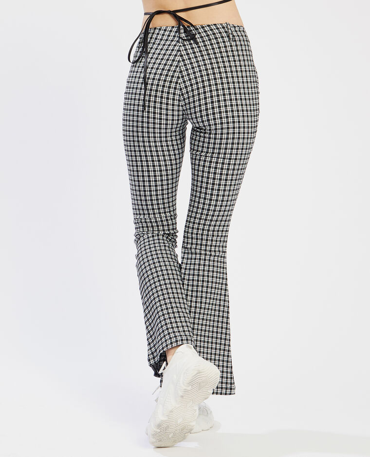 Pantalon flare à carreaux noir - Pimkie