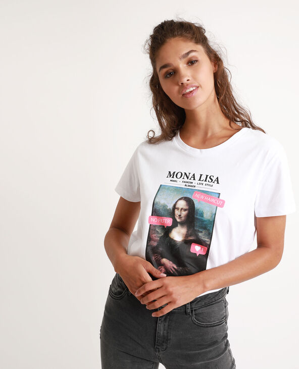 T-shirt Mona Lisa blanc - Pimkie