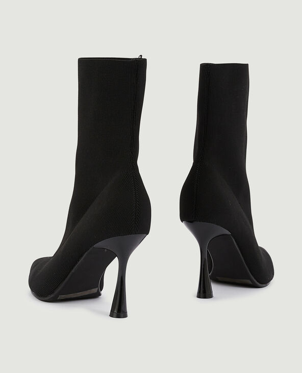 Boots pointues en maille textile extensible noir - Pimkie