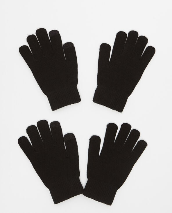 Lot de 2 paires de gants noir - Pimkie
