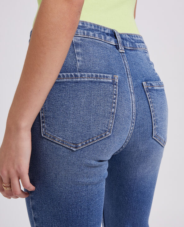 Jean flare taille haute cropped bleu - Pimkie