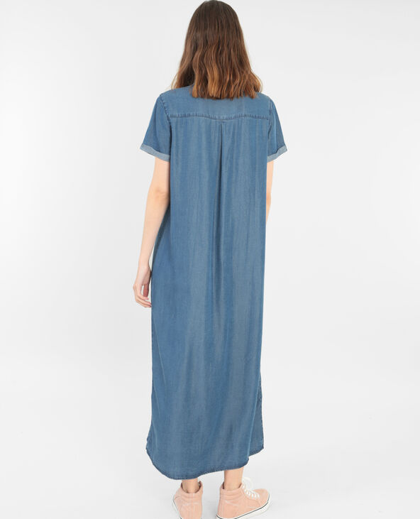 Robe chemise longue bleu foncé - Pimkie