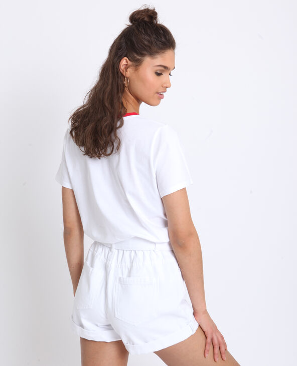 T-shirt bicolore blanc - Pimkie