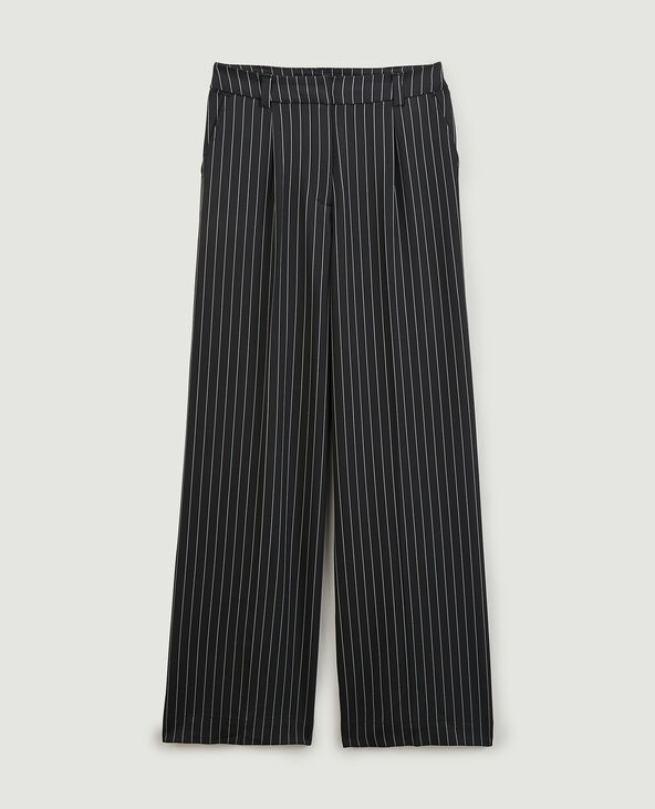 Pantalon large et droit noir - Pimkie