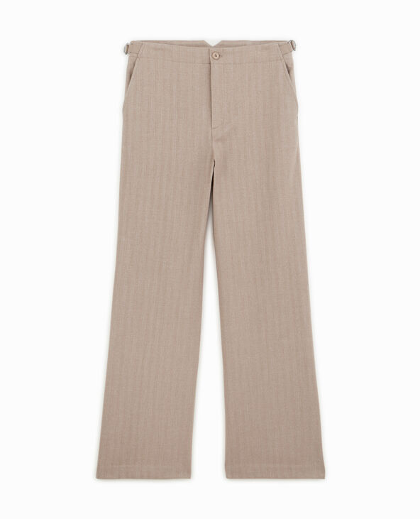 Pantalon large et droit taille basse beige - Pimkie