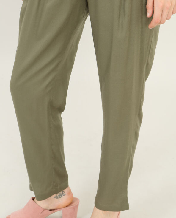 Pantalon fluide vert de gris - Pimkie