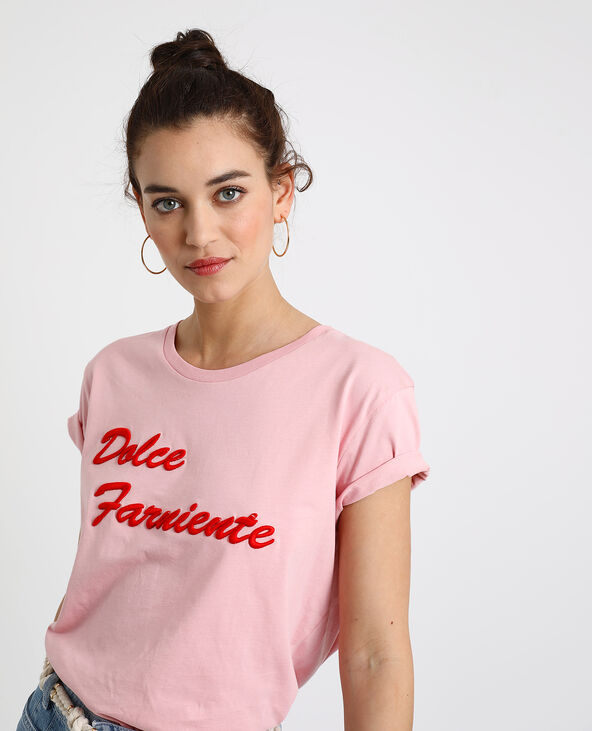 T-shirt Dolce Farniente rose - Pimkie