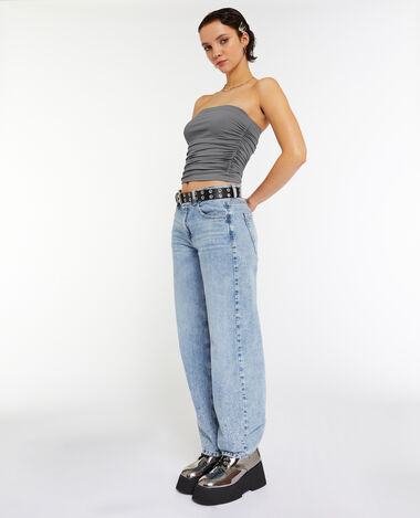 Bustier bandeau avec fronces côtés gris - Pimkie