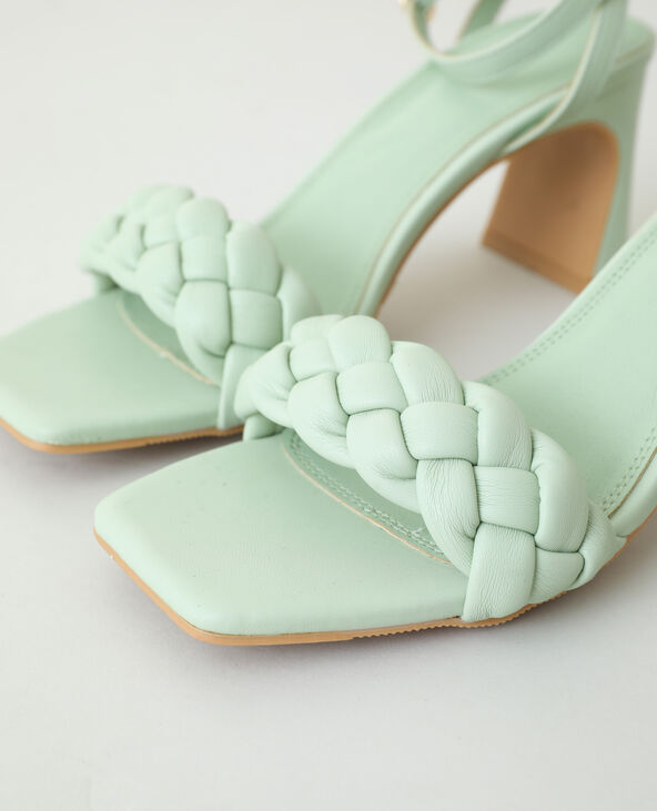 Sandales tressées à talons vert clair - Pimkie