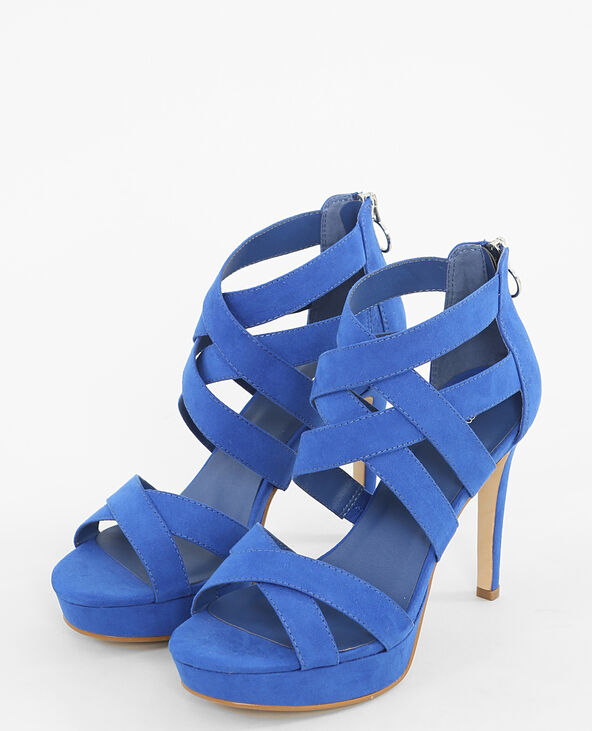 Sandale à talon bleu marine cheap