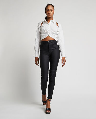 Jean skinny enduit noir - Pimkie